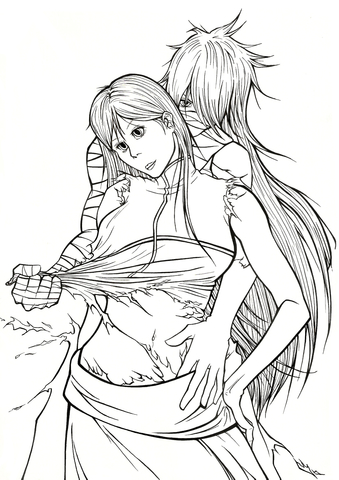 Inoue Orihime And Kurosaki (Ichihime) Coloring Page